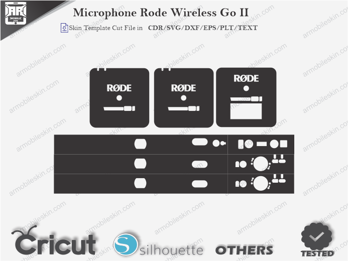 Microphone Rode Wireless Go II Skin Template Vector