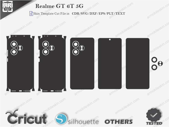 Realme GT 6T 5G Skin Template Vector