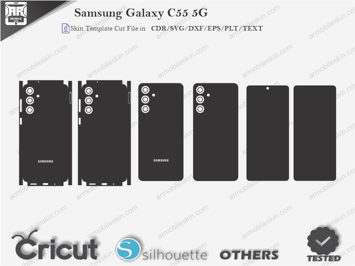 Samsung Galaxy C55 5G Skin Template Vector