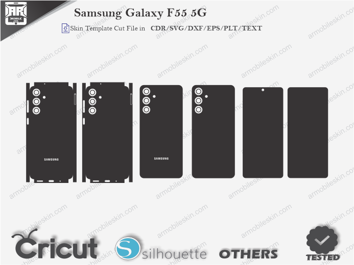 Samsung Galaxy F55 5G Skin Template Vector
