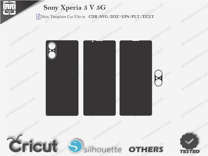 Sony Xperia 5 V 5G Skin Template Vector