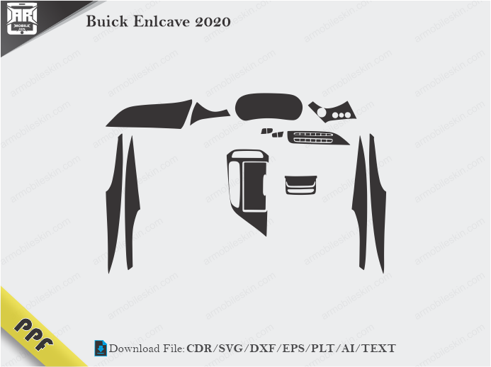 Buick Enlcave 2020 Interior PPF Cut Template Vector