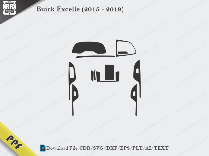 Buick Excelle (2015 - 2019) Interior PPF Cut Template Vector