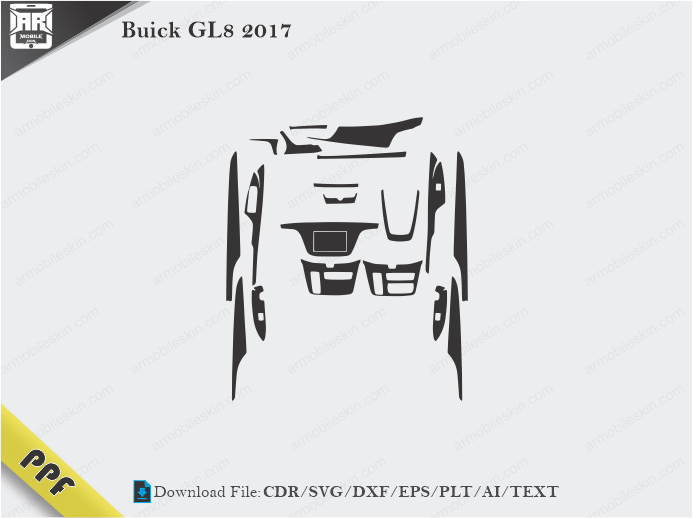 Buick GL8 2017 Interior PPF Cut Template Vector