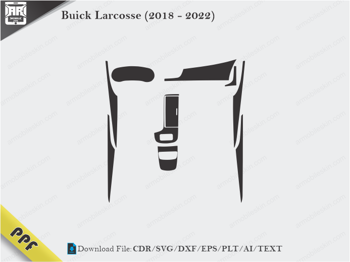 Buick Larcosse (2018 - 2022) Interior PPF Cut Template Vector