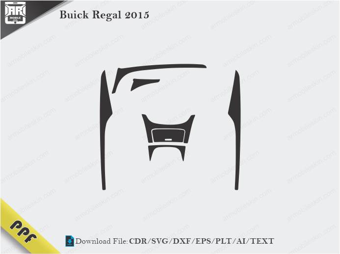 Buick Regal 2015 Interior PPF Cut Template Vector