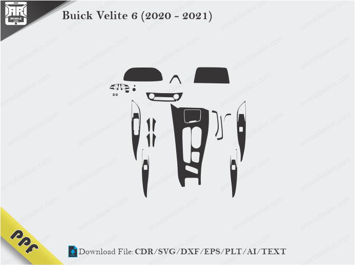 Buick Velite 6 (2020 - 2021) Interior PPF Cut Template Vector