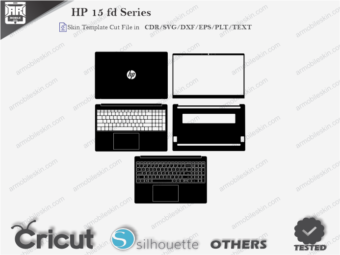 HP 15 fd Series Skin Template Vector