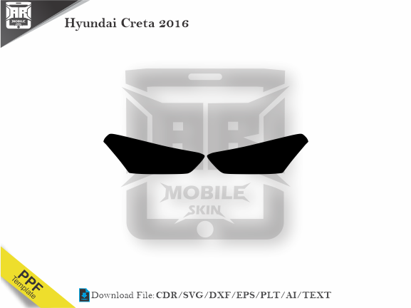 Hyundai Creta 2016 Car Headlight Cutting Template
