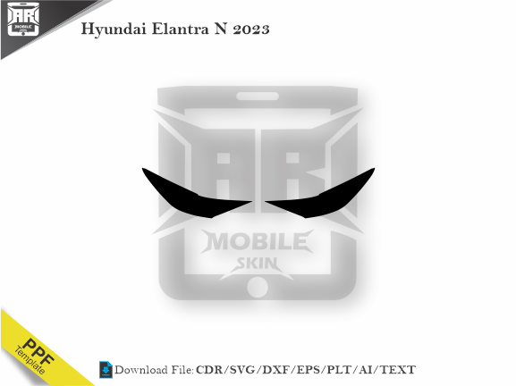 Hyundai Elantra N 2023 Car Headlight Cutting Template