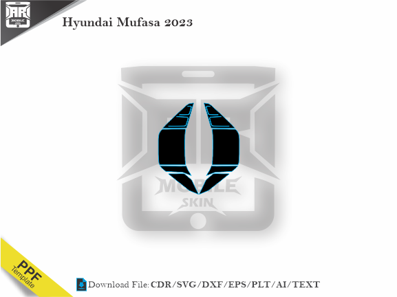 Hyundai Mufasa 2023 Car Headlight Cutting Template