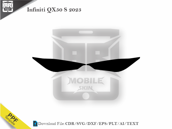 Infiniti QX50 S 2023 Car Headlight Cutting Template