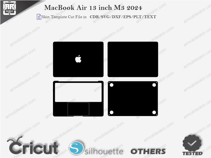 MacBook Air 13 inch M3 2024 Skin Template Vector
