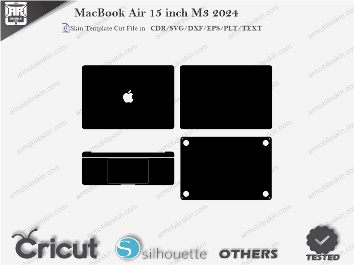 MacBook Air 15 inch M3 2024 Skin Template Vector