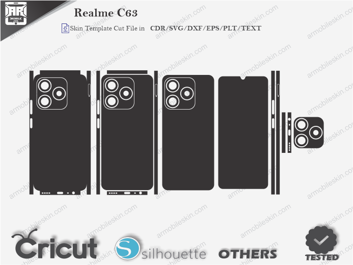 Realme C63 Skin Template Vector