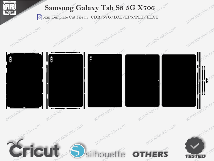 Samsung Galaxy Tab S8 5G X706 Skin Template Vector