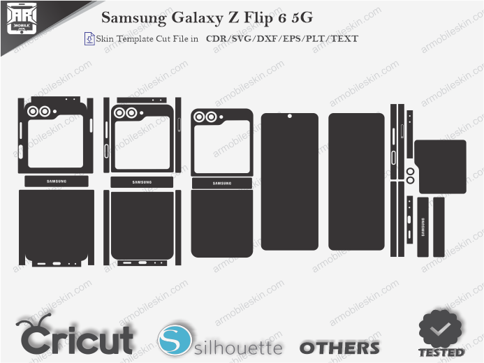 Samsung Galaxy Z Flip 6 5G Skin Template Vector