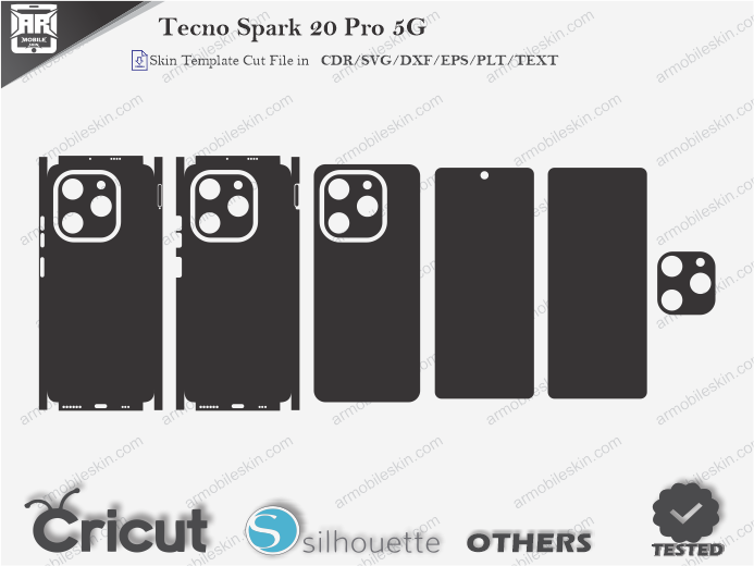 Tecno Spark 20 Pro 5G Skin Template Vector