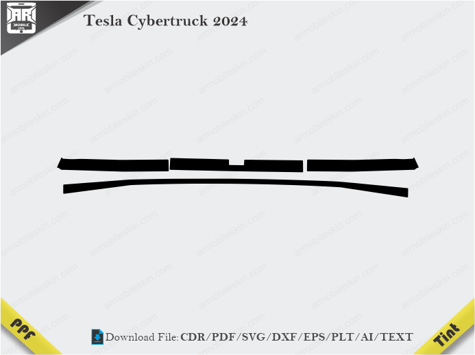Tesla Cybertruck 2024 Car Headlight Cutting Template