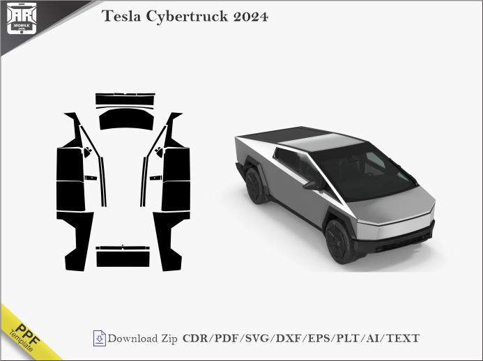Tesla Cybertruck 2024 Car PPF Template