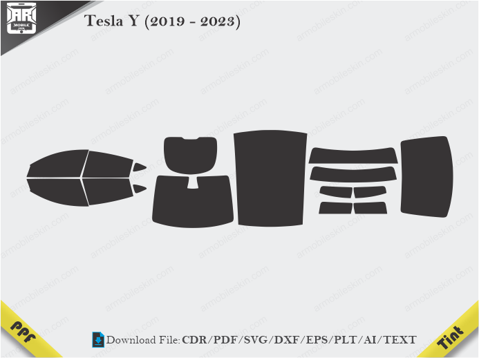 Tesla Y (2019 – 2023) Tint Film Cutting Template