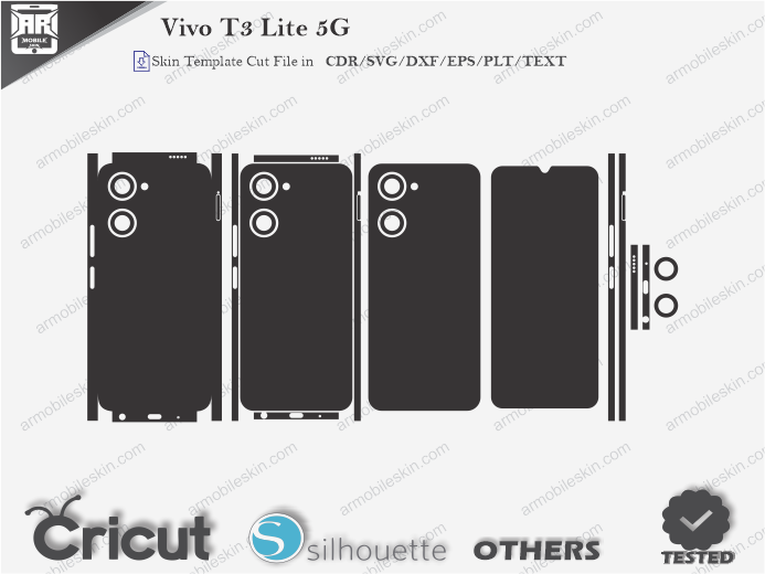 Vivo T3 Lite 5G Skin Template Vector