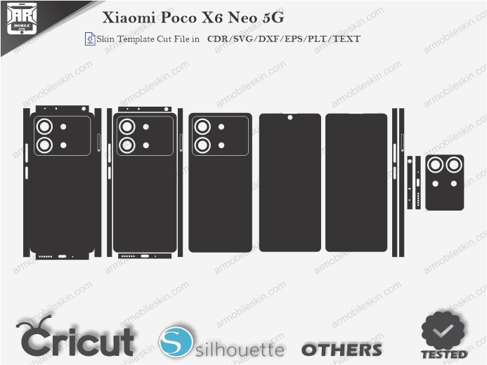 Xiaomi Poco X6 Neo 5G Skin Template Vector