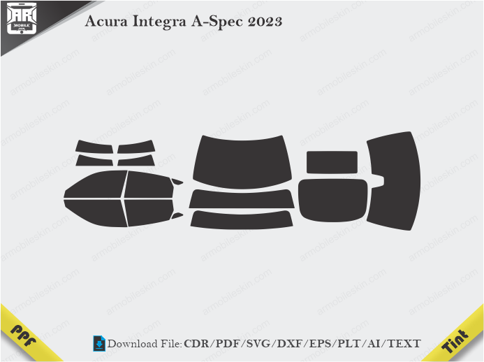 Acura Integra A-Spec 2023 Tint Film Cutting Template