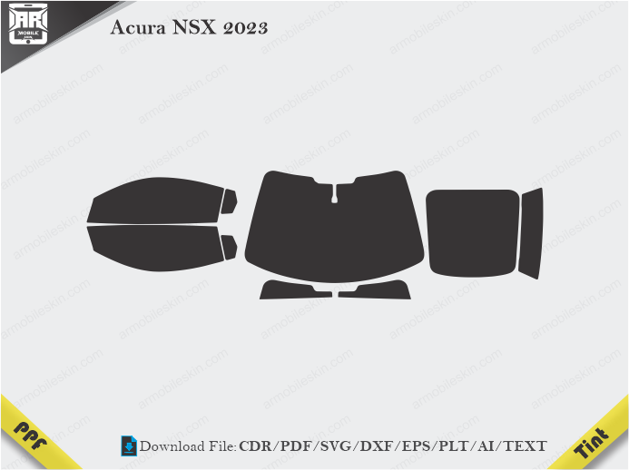 Acura NSX 2023 Tint Film Cutting Template