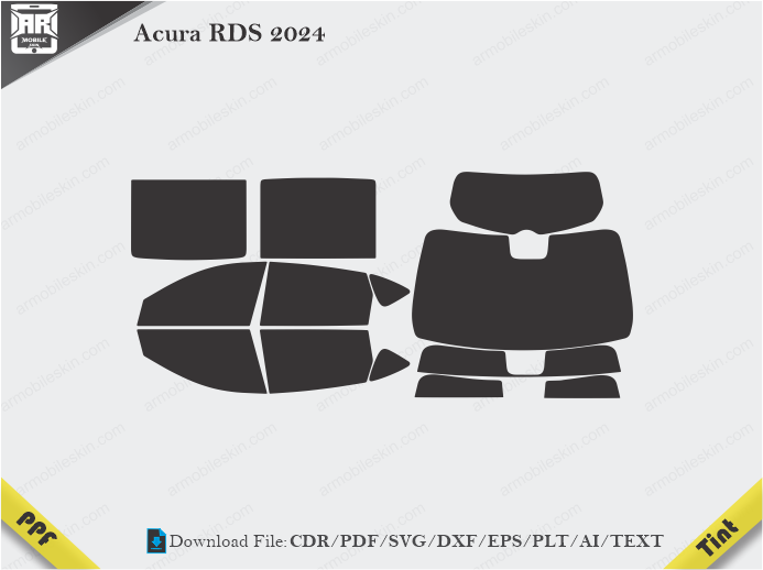 Acura RDS 2024 Tint Film Cutting Template