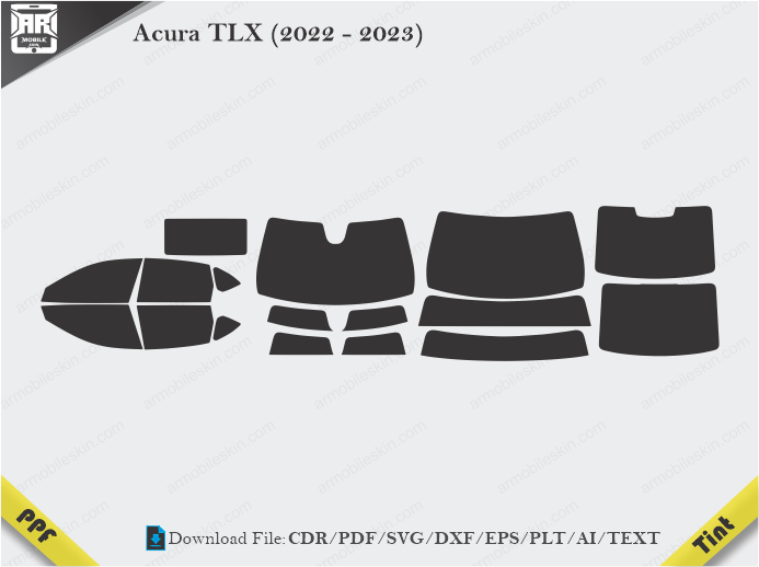 Acura TLX (2022 – 2023) Tint Film Cutting Template