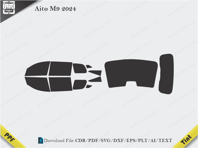 Aito M9 2024 Tint Film Cutting Template