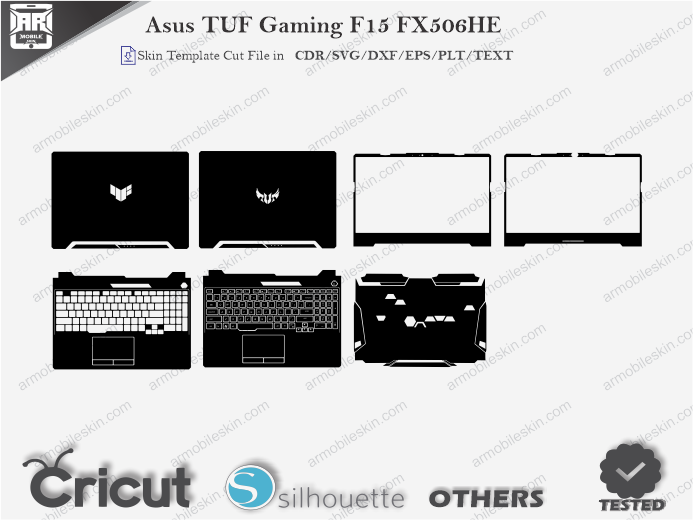 Asus TUF Gaming F15 FX506HE Skin Template Vector