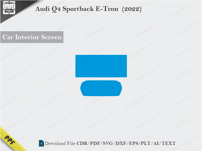 Audi Q4 Sportback E-Tron (2022) Car Screen Cutting Template Vector