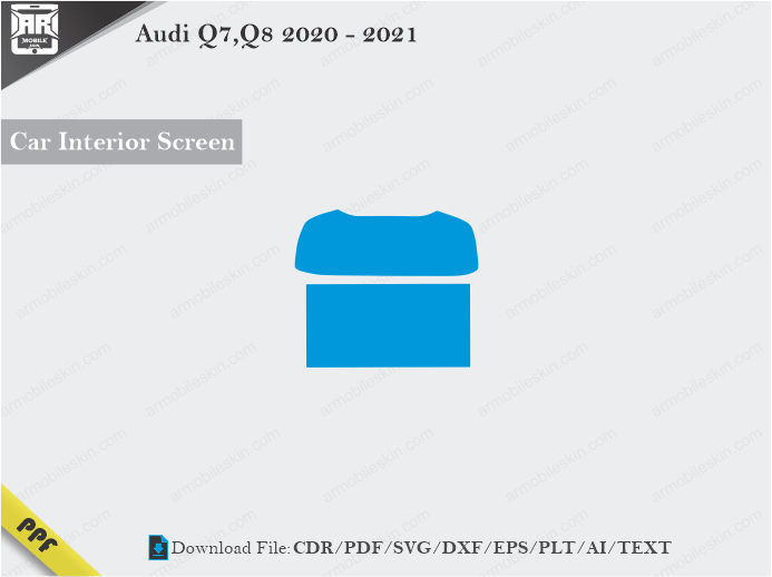 Audi Q7,Q8 2020 – 2021 Car Screen Cutting Template Vector