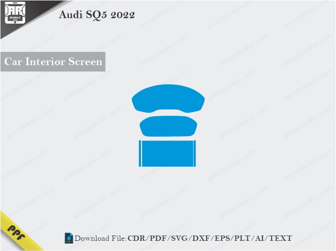 Audi SQ5 2022 Car Screen Cutting Template Vector