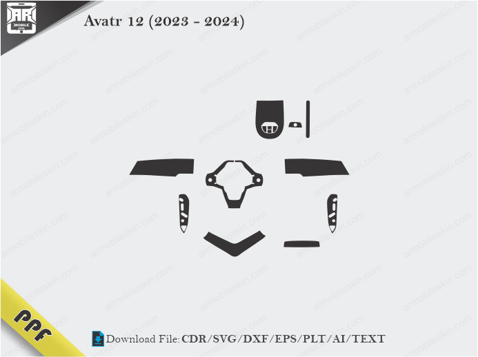 Avatr 12 (2023 – 2024) Interior PPF Cut Template Vector