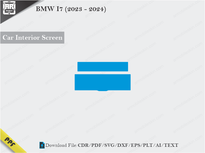 BMW I7 (2023 – 2024) Car Screen Cutting Template Vector