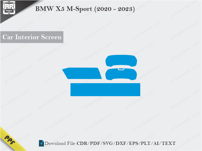 BMW X5 M-Sport (2020 – 2023) Car Screen Cutting Template Vector