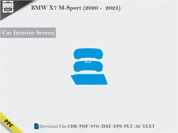 BMW X7 M-Sport (2020 – 2023) Car Screen Cutting Template Vector