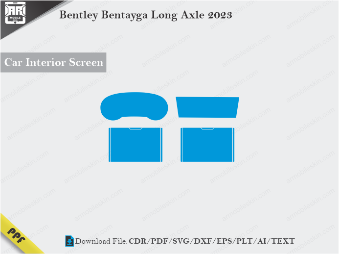 Bentley Bentayga Long Axle 2023 Car Screen Cutting Template Vector