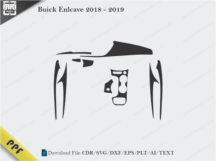 Buick Enlcave 2018 – 2019 Interior PPF Cut Template Vector