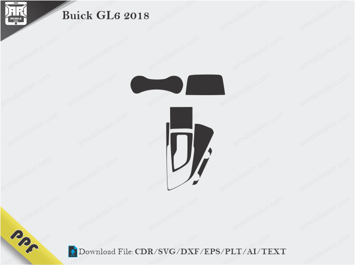 Buick GL6 2018 Interior PPF Cut Template Vector