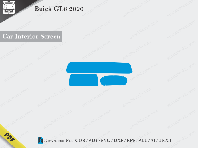 Buick GL8 2020 Car Screen Cutting Template Vector