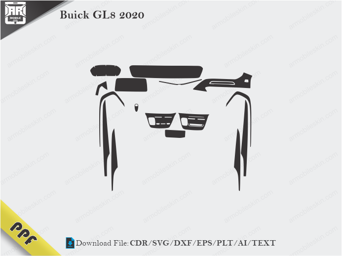 Buick GL8 2020 Interior PPF Cut Template Vector