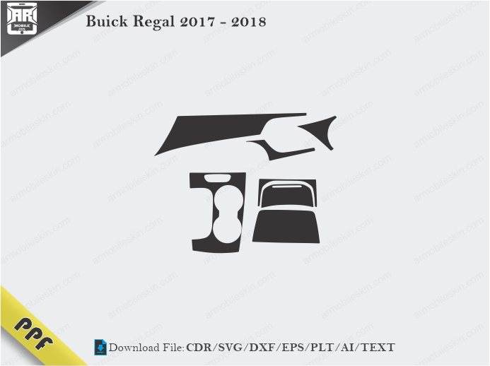 Buick Regal 2017 – 2018 Interior PPF Cut Template Vector