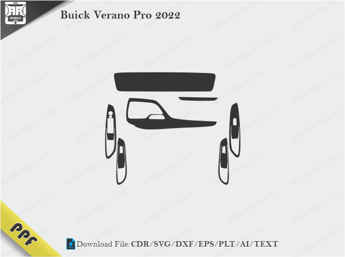 Buick Verano Pro 2022 Interior PPF Cut Template Vector