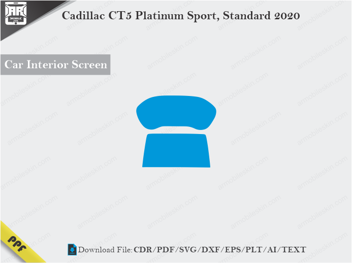 Cadillac CT5 Platinum Sport, Standard 2020 Car Screen Cutting Template Vector