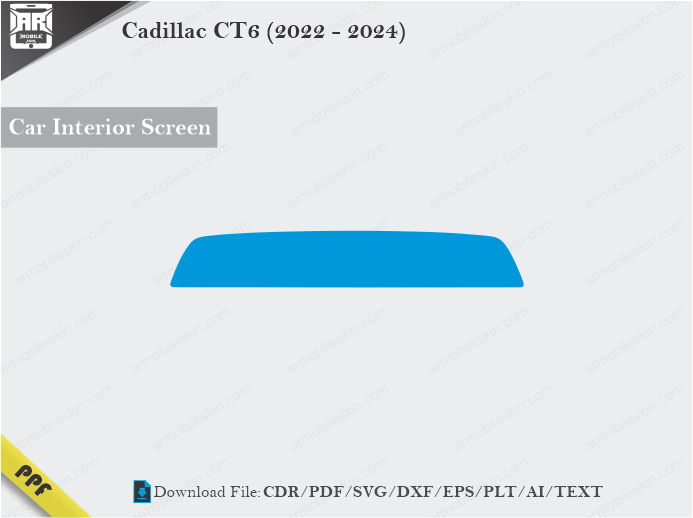 Cadillac CT6 (2022 - 2024) Car Screen Cutting Template Vector