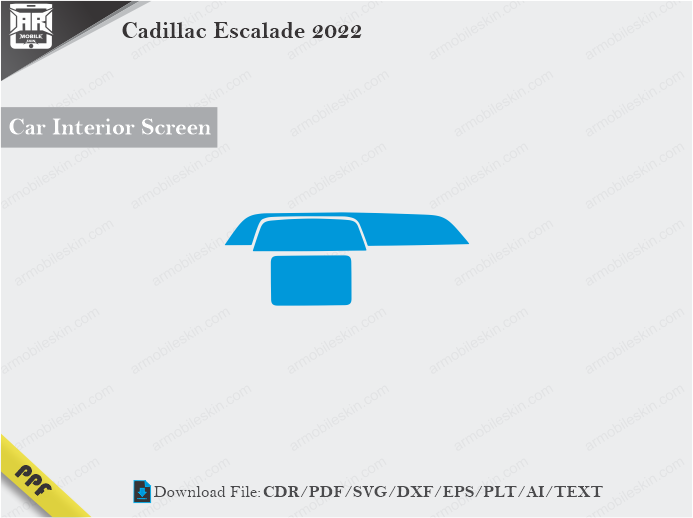 Cadillac Escalade 2022 Car Screen Cutting Template Vector